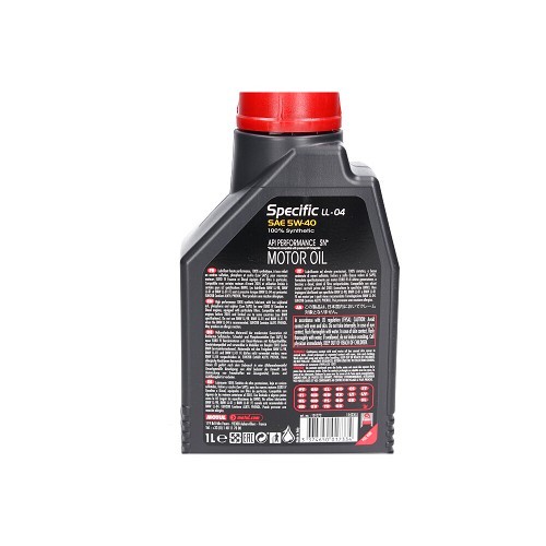  Huile moteur MOTUL Specific LL-04 5W40 - 100% synthèse - 1 Litre - UD30432-1 