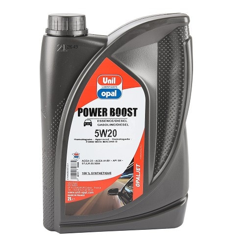  Huile moteur UNIL OPAL OPALJET POWER BOOST 5W20 FORD WSS-M2C948-B - 100% synthèse - 2 Litres - UD30439 