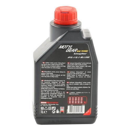  Gearbox oil MOTUL Motylgear 75W80 - Technosynthèse - 1 Litre - UD30471-1 