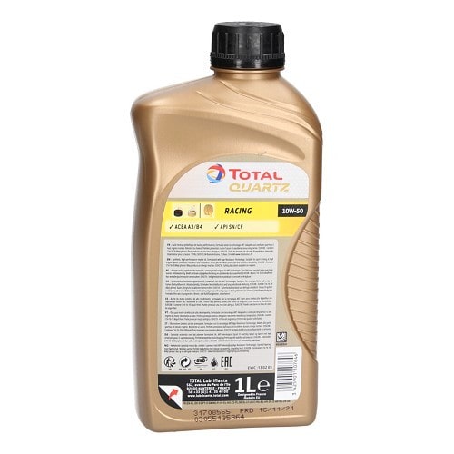  TotalEnergies Quartz Racing 10W50 motorolie - Technosynthese - 1 liter - UD30809-1 