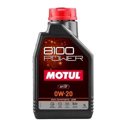  MOTUL 8100 POWER 0W20 Sport Aceite de motor - 100% sintético - 1 Litro - UD31000 