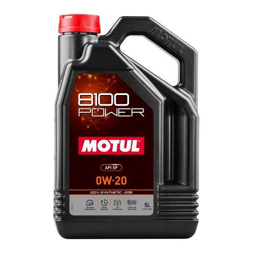  MOTUL 8100 POWER 0W20 Olio motore sportivo - 100% sintetico - 5 litri - UD31001 