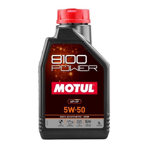  MOTUL 8100 POWER 5W50 Sport Aceite de motor - 100% sintético - 1 Litro - UD31006 