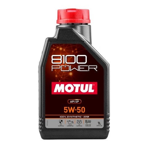  MOTUL 8100 POWER 5W50 Sport Engine Oil - 100% sintético - 1 Litro - UD31006 