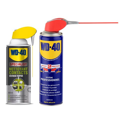     
                
                
    Kit pratique WD-40 Multifonction + WD-40 SPECIALIST Nettoyant contacts - UD60003
