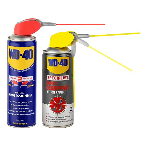     
                
                
    Kit pratique WD-40 Multifonction + WD-40 SPECIALIST super dégrippant action rapide - UD60009
