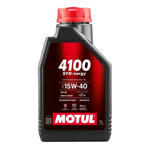    
                
                
    MOTUL 4100 Syn-Nergy 15W40 engine oil - Technosynthèse - 1 Litre - UD60013
