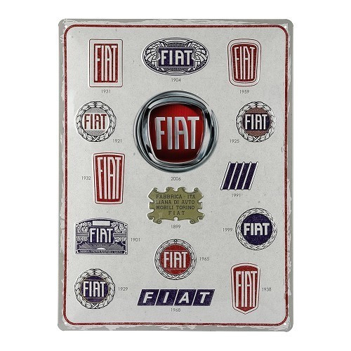  Decorative metallic FIAT plaque - 30 x 40cm - UF01324 