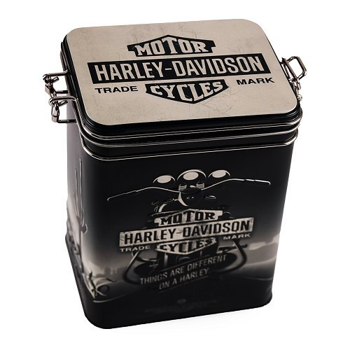  HARLEY DAVIDSON MOTOR CYCLES caixa metálica decorativa com clip - 7,5 x 11 x 17,5 cm - UF01361-1 