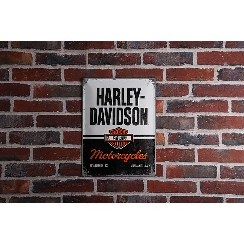 Plaque décorative métallique HARLEY DAVIDSON MOTORCYCLES - 30 x 40 cm - UF01367