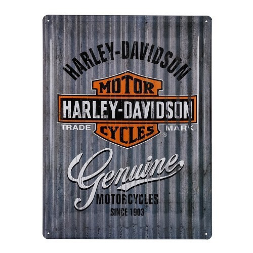  Placa de identificação metálica HARLEY DAVIDSON GENUINE - 30 x 40 cm - UF01369 