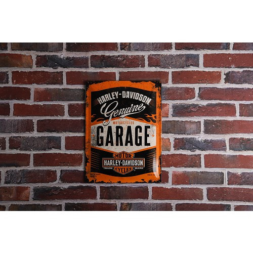Targa decorativa in metallo HARLEY DAVIDSON GARAGE - 30 x 40 cm - UF01372