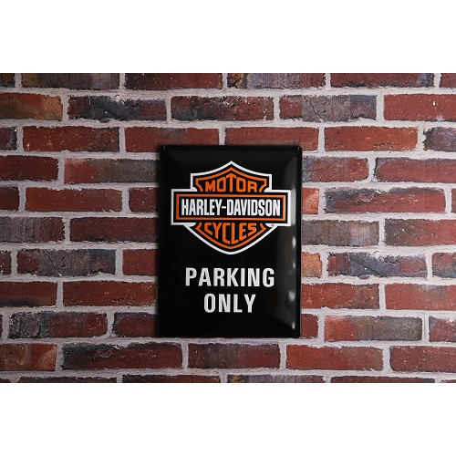 Targa decorativa in metallo HARLEY DAVIDSON PARKING ONLY - 30 x 40 cm - UF01373