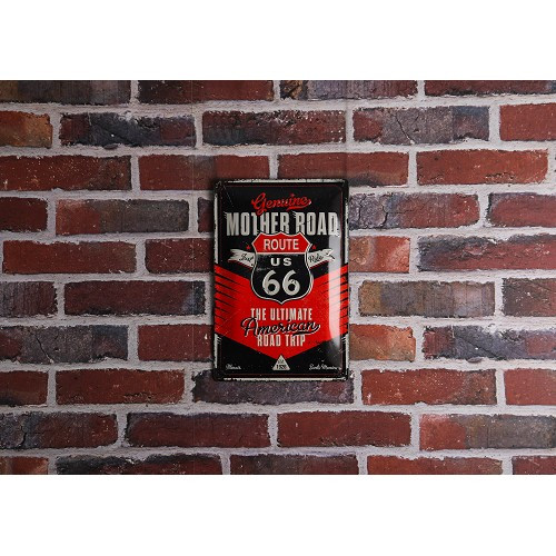 Targa decorativa in metallo ROUTE 66 MOTHER ROAD - 20 x 30 cm - UF01377