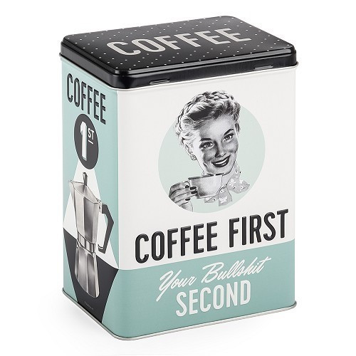  Caixa decorativa metálica COFFEE FIRST - UF01393 