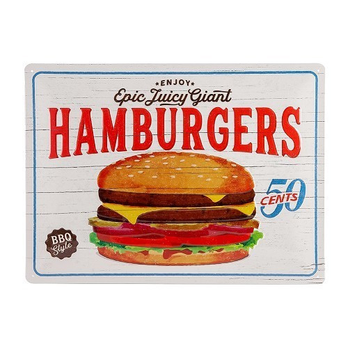     
                
                
    HAMBURGERS decorative metallic plaque - 30 x 40 cm - UF01398
