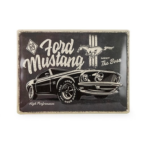  FORD MUSTANG THE BOSS decorative metallic plaque - 30 x 40 cm - UF01407 
