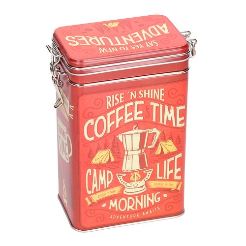     
                
                
    COFFEE TIME CAMP LIFE - 7.5 x 11 x 17.5 cm decorative metal box with clasp - UF01424
