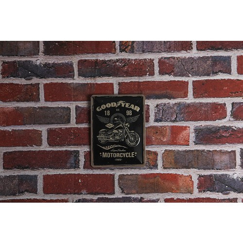 Plaque décorative métallique GOOD YEAR MOTORCYCLE - 15 x 20 cm - UF01445