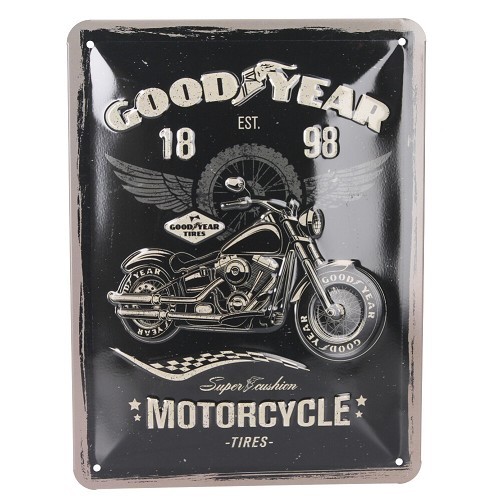  Placa decorativa metálica «GOOD YEAR MOTORCYCLE» - 15 x 20 cm - UF01445 