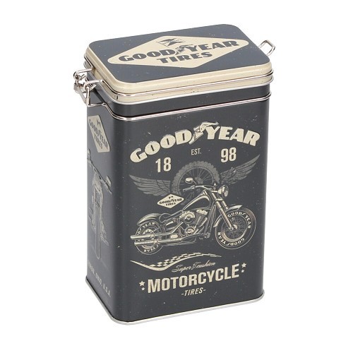  Caja metálica decorativa con clip GOOD YEAR MOTORCYCLES - 7,5 x 11 x 17,5 cm - UF01448-2 