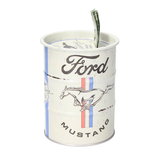 Caixa de dinheiro de tambor de petróleo Ford Mustang 9,3 x 11,7 cm - 600ml - UF01463 