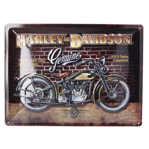  Plaque décorative métallique HARLEY DAVIDSON GENUINE - 30 x 40 cm - UF01478 