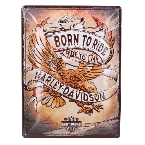     
                
                
    Plaque décorative métallique HARLEY DAVIDSON BORN TO RIDE - 30 x 40 cm - UF01479
