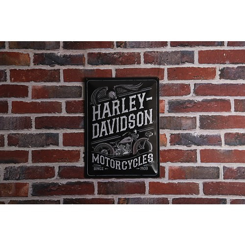 Targa decorativa in metallo HARLEY DAVIDSON MOTORCYCLES - 30 x 40 cm - UF01481