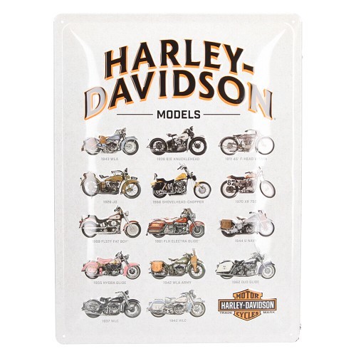  Metalen naambord HARLEY DAVIDSON MODELS - 30 x 40 cm - UF01486 