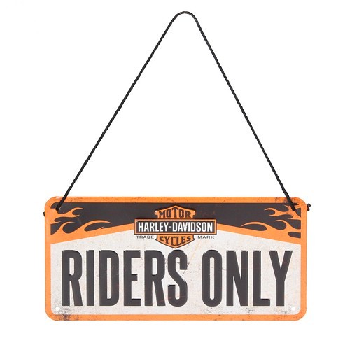  HARLEY DAVIDSON RIDERS ONLY decorative metal plate with cord - 10 x 20 cm - UF01487 