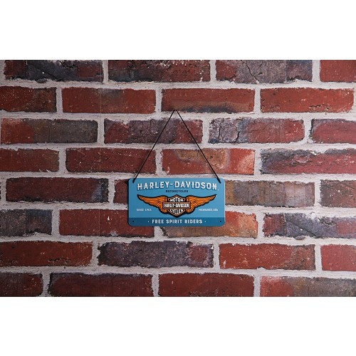 HARLEY DAVIDSON FREE SPIRIT RIDERS decorative metal plate with cord - 10 x 20 cm - UF01488