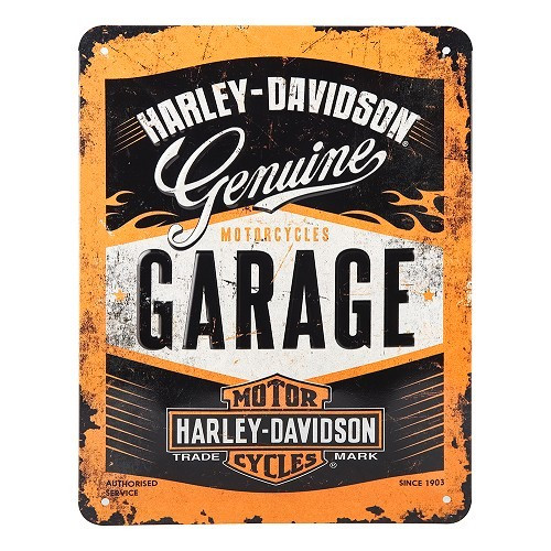  HARLEY DAVIDSON GARAGE decorative metallic plaque - 15 x 20 cm - UF01505 