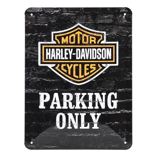     
                
                
    HARLEY DAVIDSON PARKING ONLY decorative metallic plaque - 15 x 20 cm - UF01506
