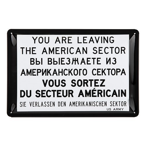  Targa decorativa in metallo AMERICAN SECTOR - 30 x 20 cm - UF01509 