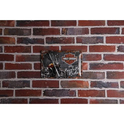 HARLEY DAVIDSON MY FAVORITE RIDE decorative metallic plaque - 20 x 30 cm - UF01513