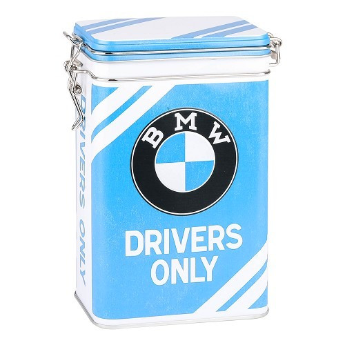  Caja metálica decorativa con clip BMW DRIVERS ONLY - 7,5 x 11 x 17,5 cm - UF01534 