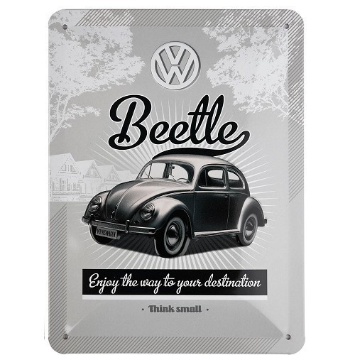  Placa decorativa metálica VW RETRO BEETLE - 20 x 15 cm - UF01557 