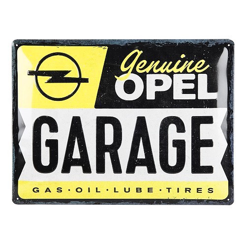     
                
                
    Dekoratives Metallschild OPEL GARAGE - 30 x 40 cm - UF01562
