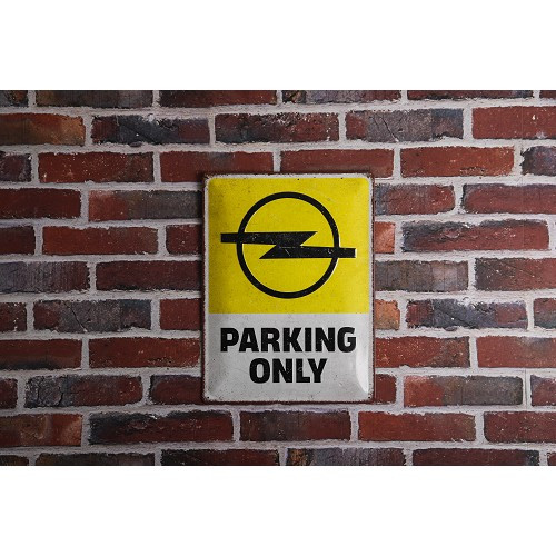 Targa decorativa in metallo OPEL PARKING ONLY - 30 x 40 cm - UF01563