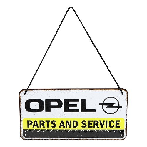     
                
                
    Dekoratives Metallschild mit Kordel OPEL SERVICE - 10 x 20 cm - UF01564
