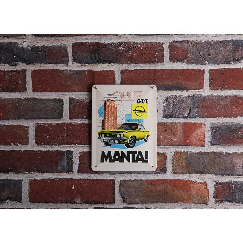 Targa decorativa in metallo OPEL MANTA - 15 x 20 cm - UF01567