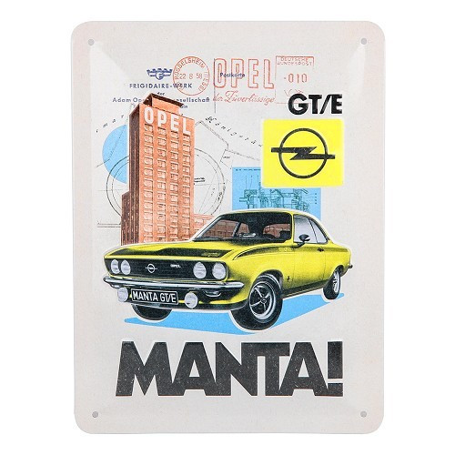  Plaque décorative métallique OPEL MANTA - 15 x 20 cm - UF01567 
