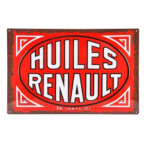  Placa metálica decorativa HUILES RENAULT - 60 x 40 cm - UF01569 