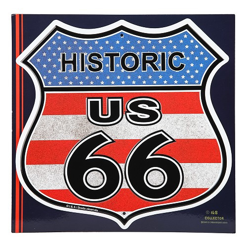     
                
                
    HISTORIC US 66 ROAD decorative metallic plaque - 30 x 30 cm - UF01574

