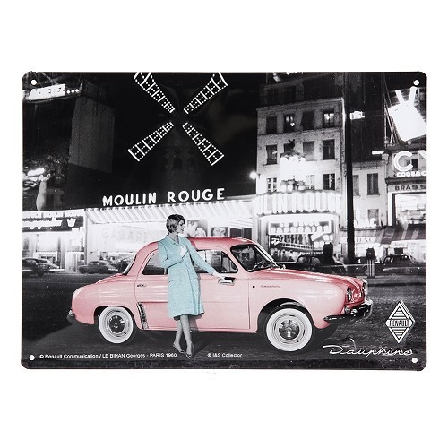     
                
                
    Plaque décorative métallique RENAULT DAUPHINE MOULIN ROUGE - 30 x 40 cm - UF01579

