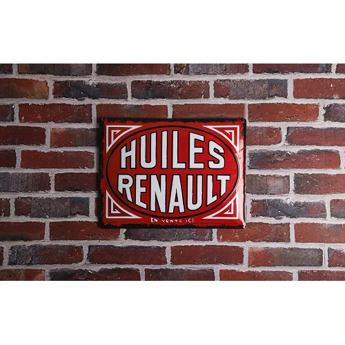 Targa decorativa in metallo HUILES RENAULT - 30 x 40 cm - UF01586