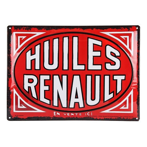  Placa metálica decorativa HUILES RENAULT - 30 x 40 cm - UF01586 