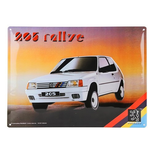     
                
                
    PEUGEOT 205 RALLYE decorative metallic plaque - 30 x 40 cm - UF01587
