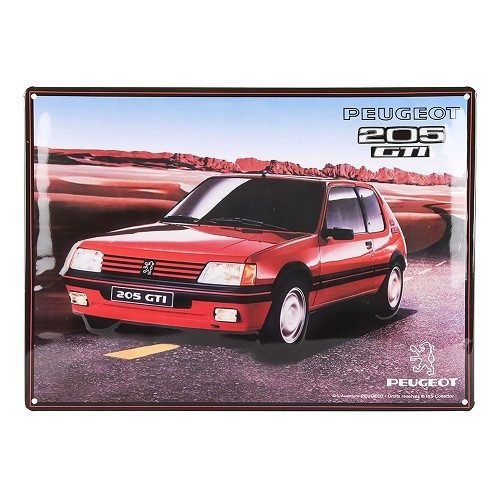     
                
                
    Plaque décorative métallique PEUGEOT 205 GTI - 30 x 40 cm - UF01588
